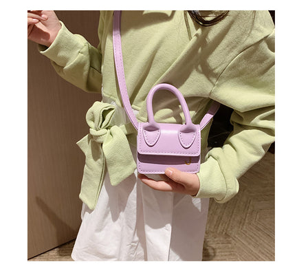 Shoulder Bag Girls Kids Children Handbags Portable Mini Coin Purse Messenger Crossbody Bag PU Mini Flip Bag Makeup Accessories Bags Gift Travel Holiday little small 9 * 4 * 13