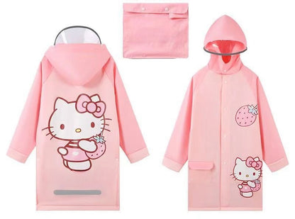 Kids Elsa Spider Raincoats Waterproof Rain Jacket Hooded Rain Poncho Toddler Boys Girls Rain Suit Reusable Rainwear with bag Cover 1-8 Years(Kuromi )