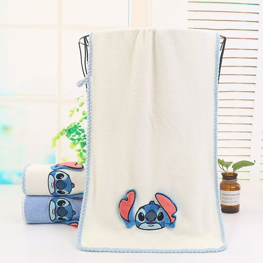 Stitch Microfibre Hand Face Towels for Bathroom, Super Soft Fluffy Hand Towels, Super Water Absorbent & Quick Dry Towels, 35x75cm