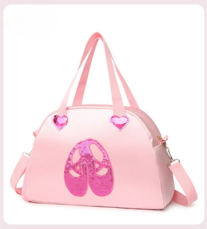 Girls Kids Children Ballet Dance Bag, Pink Ballerina Handbag Tote Gymnastics Sports Duffel Bag, Crossbody Shoulder School Bag Light Weight Carry-on Luggage(Purple)