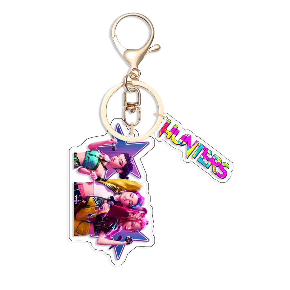 Kpop 1pcs Demon Keychain, Cartoon Hunters Figure Key Pendants Silicone for Bag backpack Keyring Decoration Pendants Adults Party Favors Birthday Party Supplies（E）