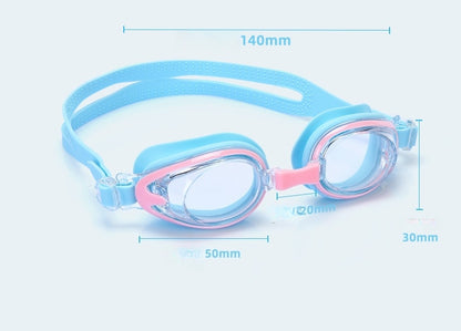 Comfortable Anti-fog Swimming Goggles with case Waterproof UV Protection For Kids Boys Girls Soft Silicone Seals For Comfort Perfect For Lap Triathlon Training & Aquatic Sports（B）