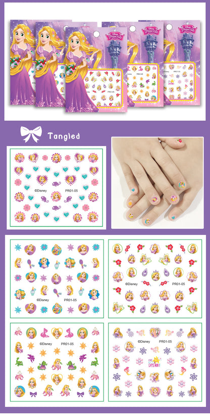 5 Sheets Toddlers Princess Elsa Minnie Kids Girls Nail Stickers Earring Stickers Art Decal Party Bag Fillers Decor for Kids Girls Birthday Gift