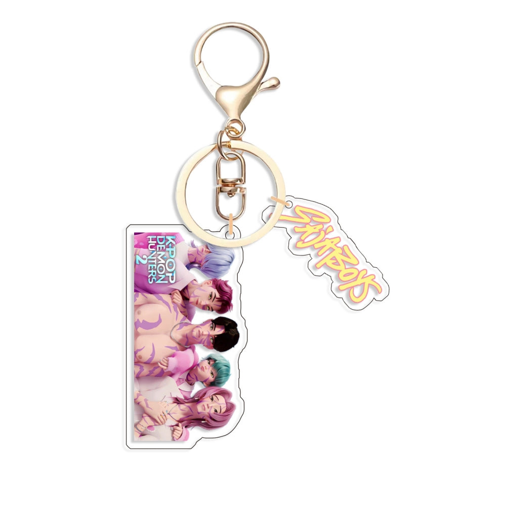 Kpop 1pcs Demon Keychain, Cartoon Hunters Figure Key Pendants Silicone for Bag backpack Keyring Decoration Pendants Adults Party Favors Birthday Party Supplies（G）