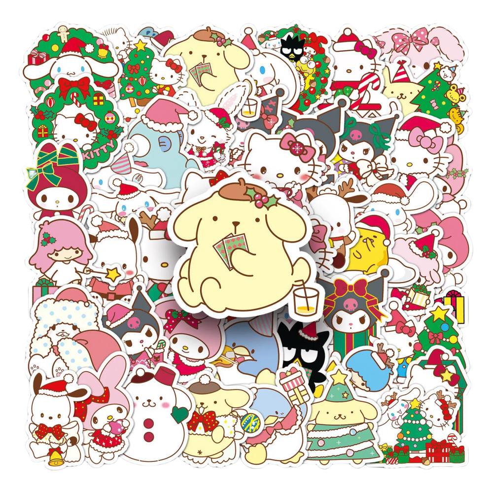 50pcs Princess Aven Superheros Toy Kids Stickers Luggage Laptop Skateboard Waterproof Party Bag Fillers Waterbottle Decal Graffiti Patches(hello kitty)