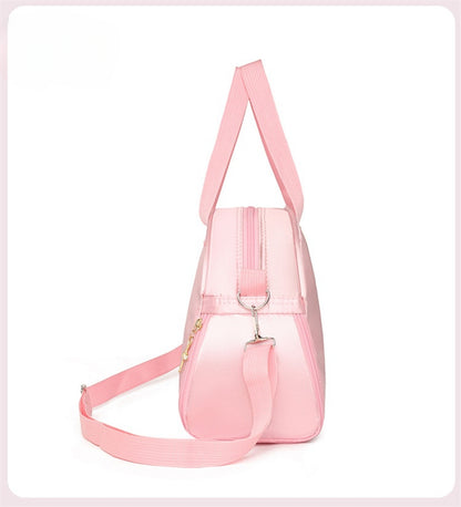 Girls Kids Children Ballet Dance Bag, Pink Ballerina Handbag Tote Gymnastics Sports Duffel Bag, Crossbody Shoulder School Bag Light Weight Carry-on Luggage (Pink2)