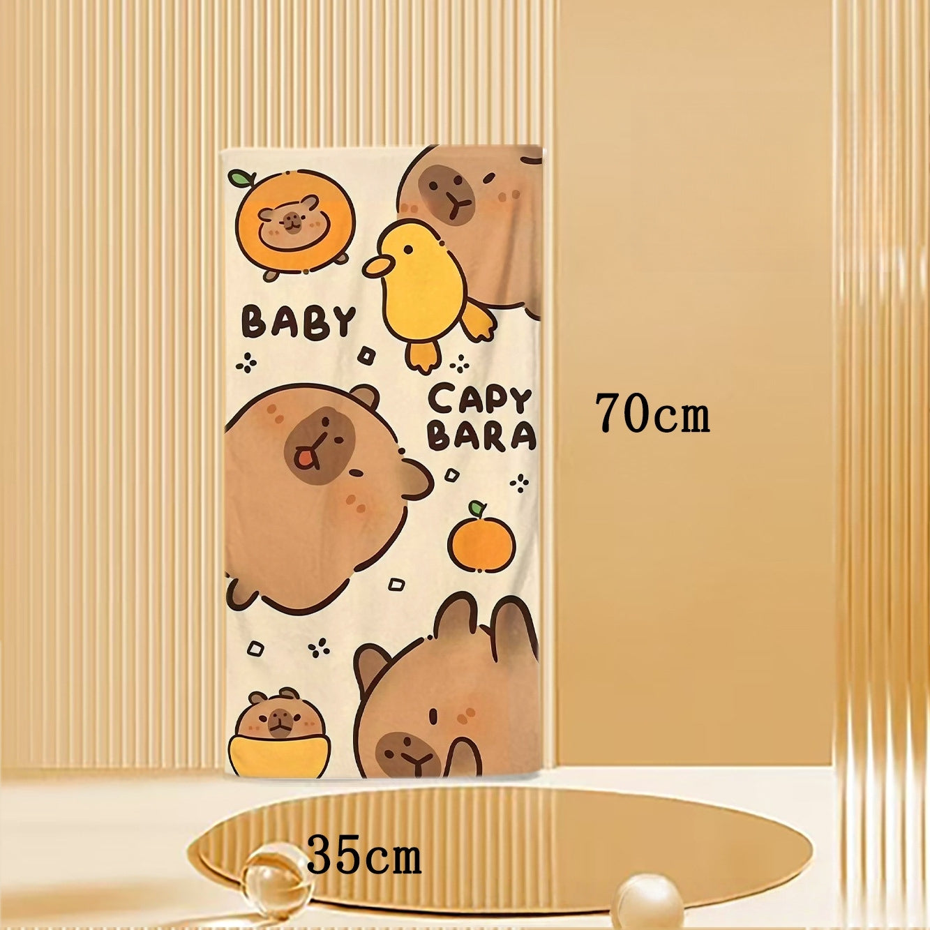 2PCS Children's Facial Towel, Kids Washcloth Towels, Cotton Kids Face Towels, Cute Kitty dog Hand Towel Set, Children Wash Cloths for Hand Face Shower, 33x 73 CM (Capybara)