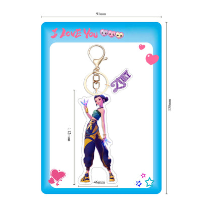 Kpop 1pcs Demon Keychain, Cartoon Hunters Figure Key Pendants Silicone for Bag backpack Keyring Decoration Pendants Adults Party Favors Birthday Party Supplies（H）