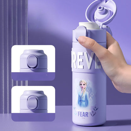 400ml Kids Elsa Water Bottles for Girls, Stainless Steel Water Bottle for School, Vacuum Insulated, BPA-Free, Leak-proof, Double-Walled, Metal Drink Bottle Hot Cold (Mickey Mouse)