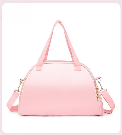 Girls Kids Children Ballet Dance Bag, Pink Ballerina Handbag Tote Gymnastics Sports Duffel Bag, Crossbody Shoulder School Bag Light Weight Carry-on Luggage (Pink2)