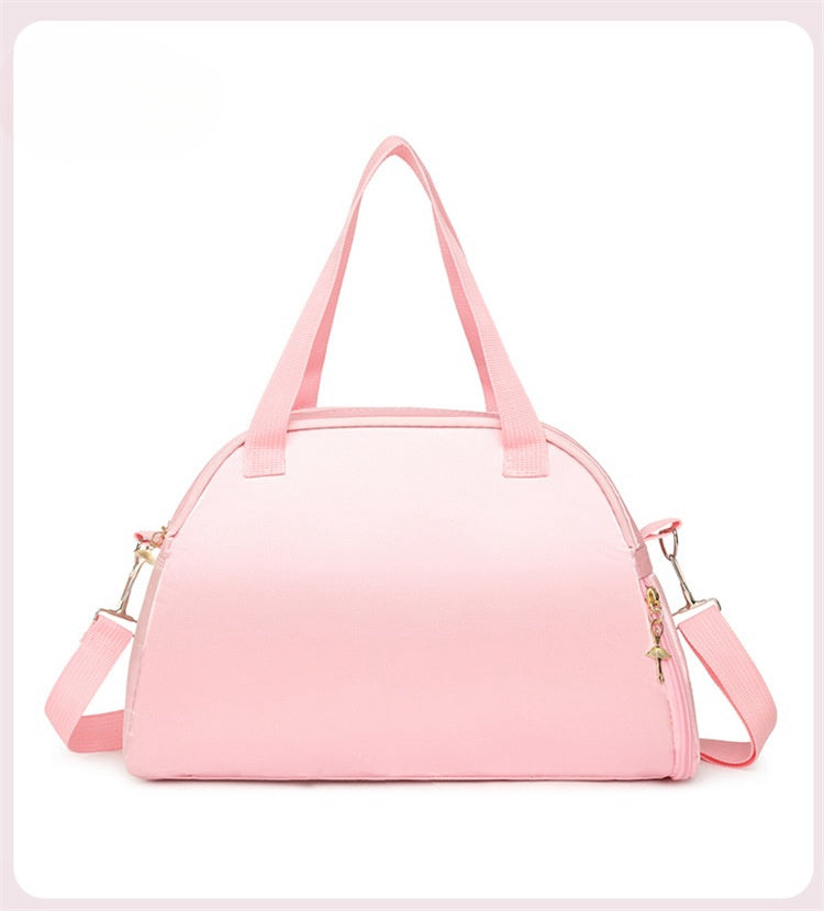 Girls Kids Children Ballet Dance Bag, Pink Ballerina Handbag Tote Gymnastics Sports Duffel Bag, Crossbody Shoulder School Bag Light Weight Carry-on Luggage