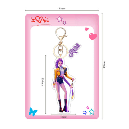 Kpop 1pcs Demon Keychain, Cartoon Hunters Figure Key Pendants Silicone for Bag backpack Keyring Decoration Pendants Adults Party Favors Birthday Party Supplies（E）