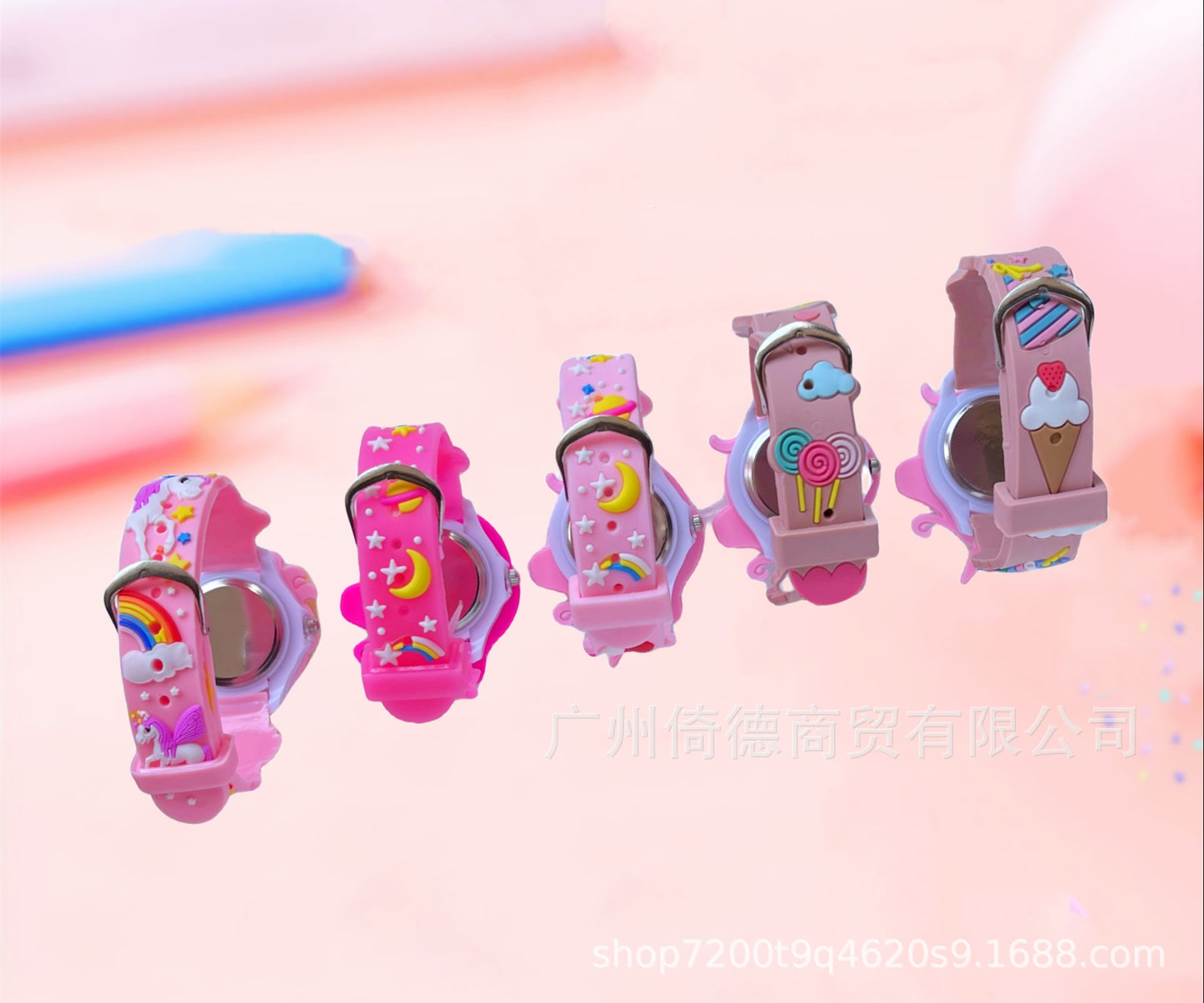 Analogue Quartz Watch with Ceramics Strap Bracelet Girls Boys Toddler Watches Gifts for Kids Birthday Gifts (Unicorn Pink)