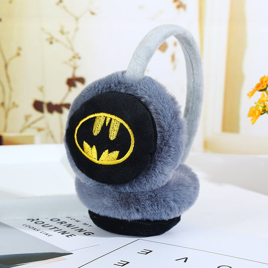Kids Boy Girl Earmuffs Winter Fleece Thermal Outdoor Warm Plush Ear Warmer(Batman)