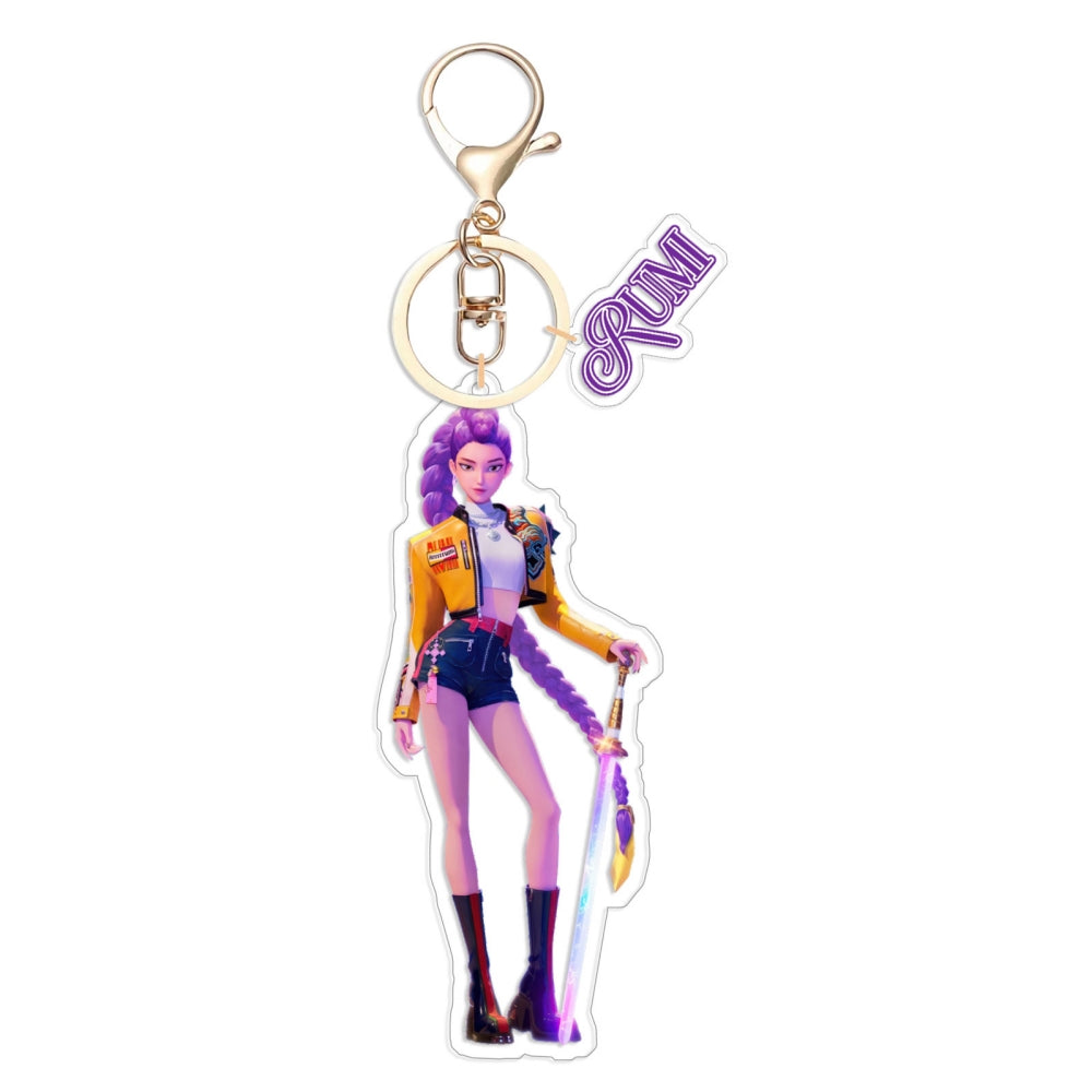 Kpop 1pcs Demon Keychain, Cartoon Hunters Figure Key Pendants Silicone for Bag backpack Keyring Decoration Pendants Adults Party Favors Birthday Party Supplies（I）