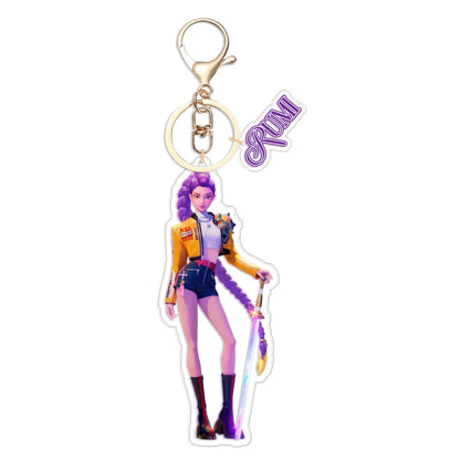 Kpop 1pcs Demon Keychain, Cartoon Hunters Figure Key Pendants Silicone for Bag backpack Keyring Decoration Pendants Adults Party Favors Birthday Party Supplies（I）
