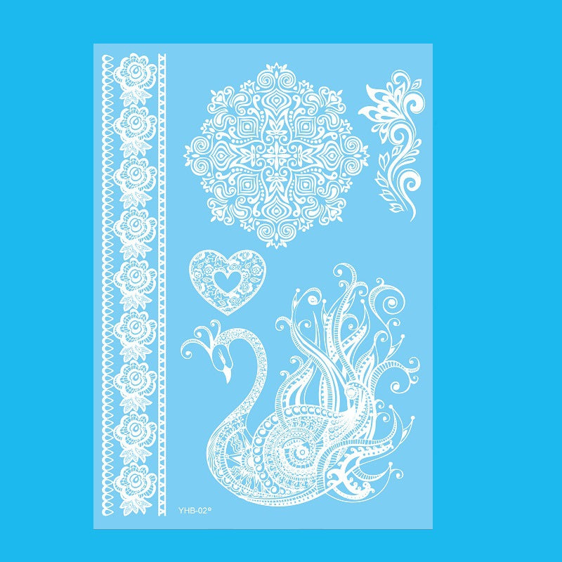 9 Sheets Women Men Gold Fashion Metallic Temporary Tattoos Waterproof Stickers Festival Fake Jewelry Tattoos Body Art