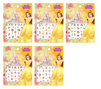 5 Sheets Toddlers Princess Elsa Minnie Kids Girls Nail Stickers Earring Stickers Art Decal Party Bag Fillers Decor for Kids Girls Birthday Gift