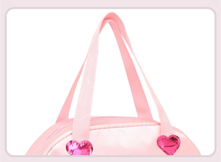 Girls Kids Children Ballet Dance Bag, Pink Ballerina Handbag Tote Gymnastics Sports Duffel Bag, Crossbody Shoulder School Bag Light Weight Carry-on Luggage
