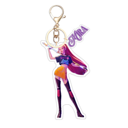 Kpop 1pcs Demon Keychain, Cartoon Hunters Figure Key Pendants Silicone for Bag backpack Keyring Decoration Pendants Adults Party Favors Birthday Party Supplies（G）