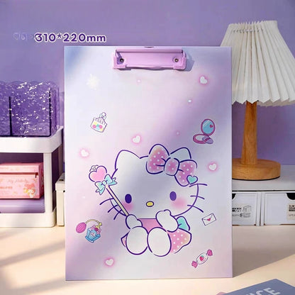 Wooden Clipboards Strong12.5 x 9 Inch A4 Size MClipboard Clipboards, Lightweight Wallets for Document Office School (Hello kitty, A4)