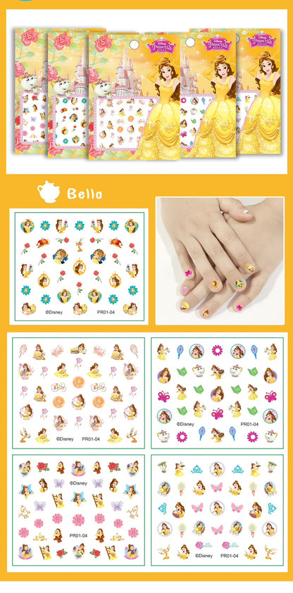 5 Sheets Toddlers Princess Elsa Minnie Kids Girls Nail Stickers Earring Stickers Art Decal Party Bag Fillers Decor for Kids Girls Birthday Gift