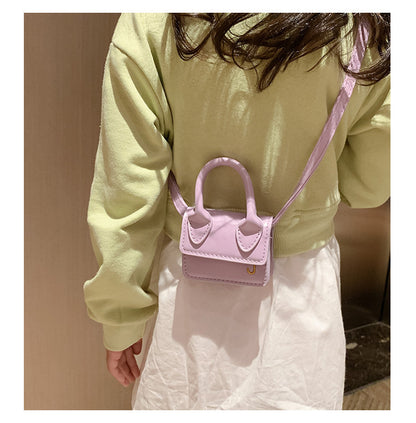 Shoulder Bag Girls Kids Children Handbags Portable Mini Coin Purse Messenger Crossbody Bag PU Mini Flip Bag Makeup Accessories Bags Gift Travel Holiday little small 9 * 4 * 13