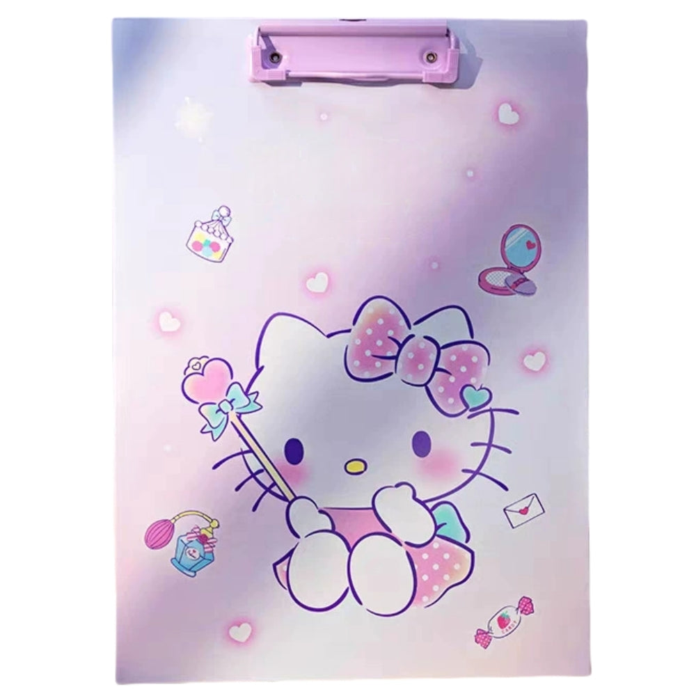 Wooden Clipboards Strong12.5 x 9 Inch A4 Size MClipboard Clipboards, Lightweight Wallets for Document Office School (Hello kitty, A4)