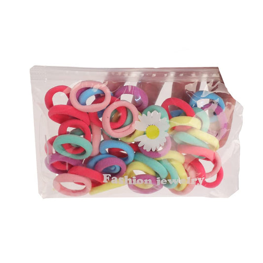 50 Multicolour Mini Hair Ponios Endless Elastics Bobbles Bands Women Girl kids Hair Bands Ponytail Holders