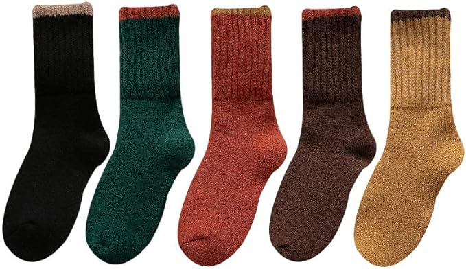 5 Pairs Ladies Thermal Socks Womens Warm Thick Heat Wool Knitting Socks Winter Christmas Gift UK Size 3~8