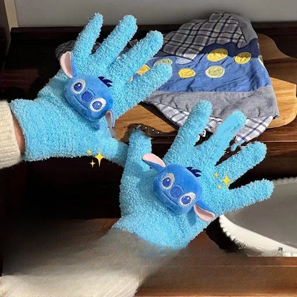 Full Finger Gloves Elsa Winter Knit Warm Mittens Soft Lined Fleece Thermal Outdoor Stretchy Gloves for Kids boys girls