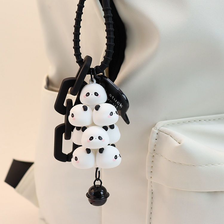 Cute Avocado cat paws panda Plush Keychain, Fluffy faux fur Decorative Key Ring Accessory for Women's Bags, Backpack and Purses (Pig)