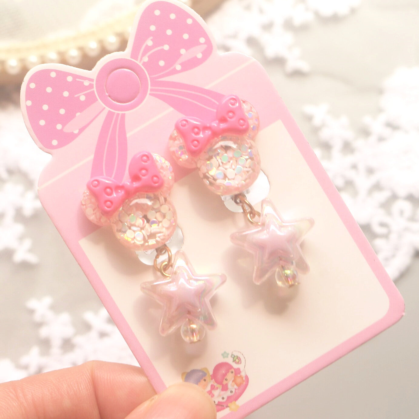 3 Pairs kids Clip On Earrings for Girls Cute Earrings No Pierced Princess Play Girls Dress Up Jewelry Set for Kids