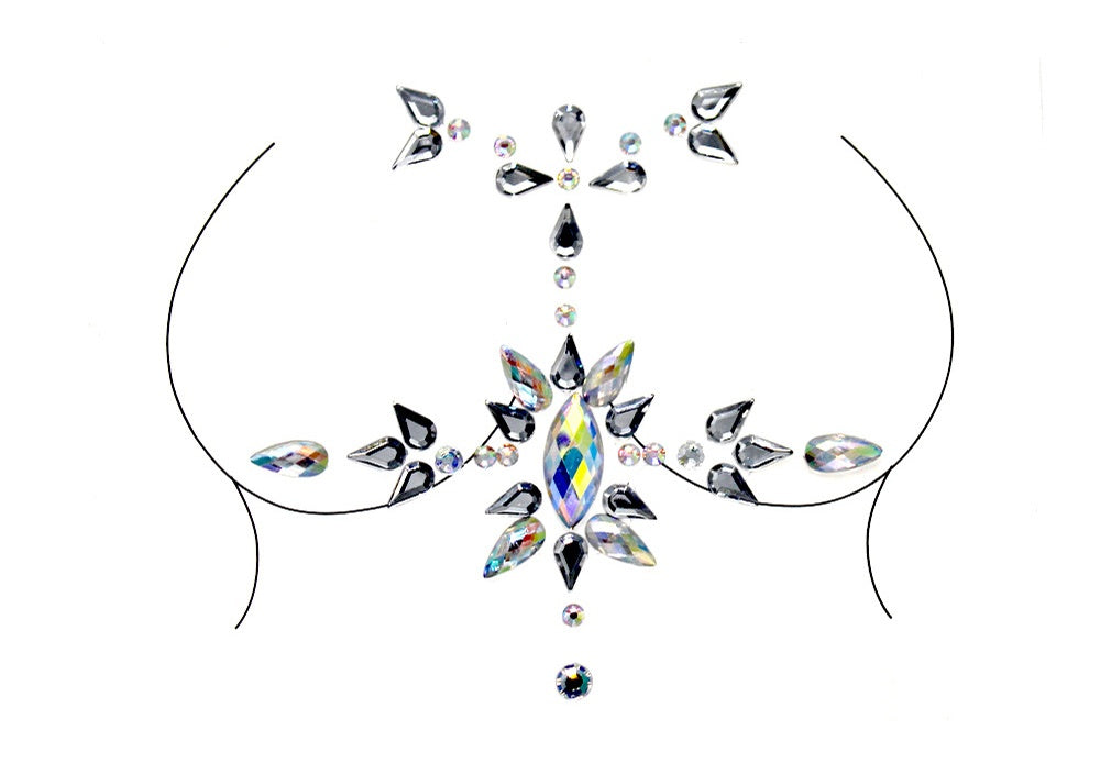 Women Kids 4 Sheets breast body neck Nipple Crystal Glitter Rhinestone Diamond Stickers Art Designs Self Adhesive Gem Festival Makeup Temporary Tattoos for Rave Festival Party