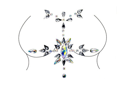 Women Kids 4 Sheets breast body neck Nipple Crystal Glitter Rhinestone Diamond Stickers Art Designs Self Adhesive Gem Festival Makeup Temporary Tattoos for Rave Festival Party