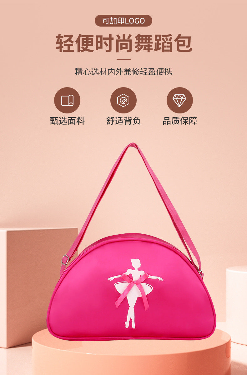 Girls Kids Children Ballet Dance Bag, Pink Ballerina Handbag Tote Gymnastics Sports Duffel Bag, Crossbody Shoulder School Bag Light Weight Carry-on Luggage