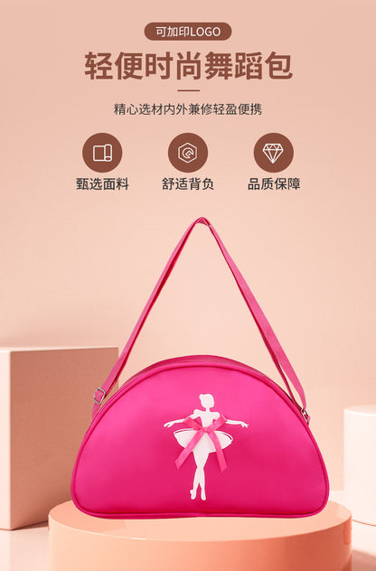 Girls Kids Children Ballet Dance Bag, Pink Ballerina Handbag Tote Gymnastics Sports Duffel Bag, Crossbody Shoulder School Bag Light Weight Carry-on Luggage