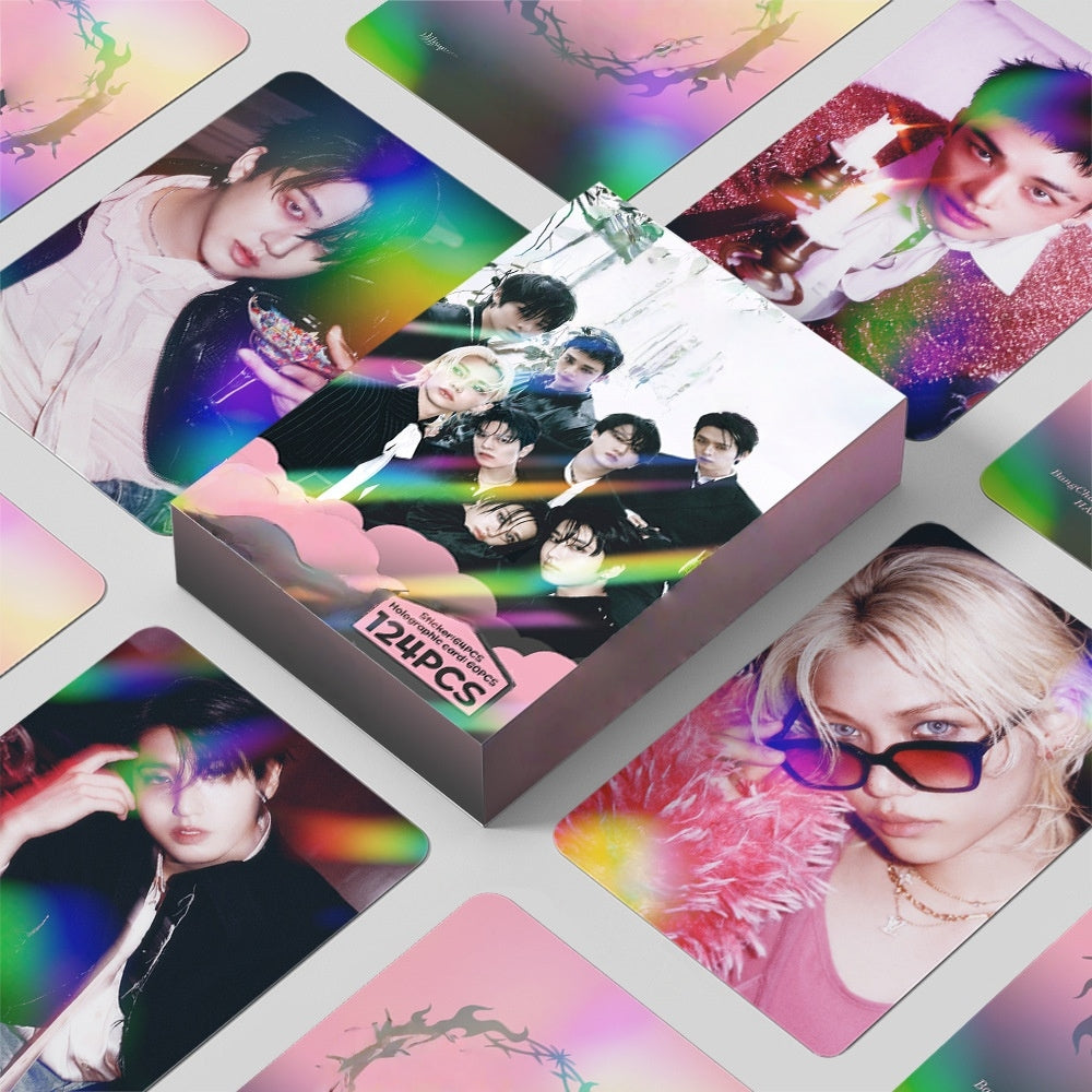 Kpop Hunters Photocards,Lomo card setwith free stickers,Waterproof Anime Character Collection Vinyl card postcards, gifts for Korean pop, anime lovers, girls (Boy 124pcs)