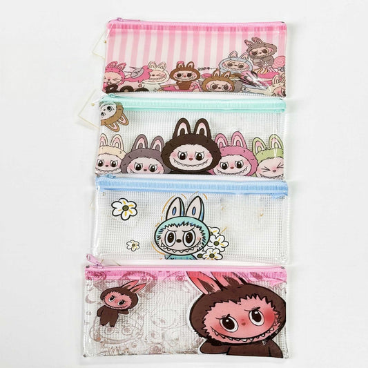 4pcs Capybara Pencil Case, Portable for Stationery, Transparent Zipper Pen Holder Bag, Wide Opening Pen Bag for School Supplies for Teenage Girls, Boys (Fairy)