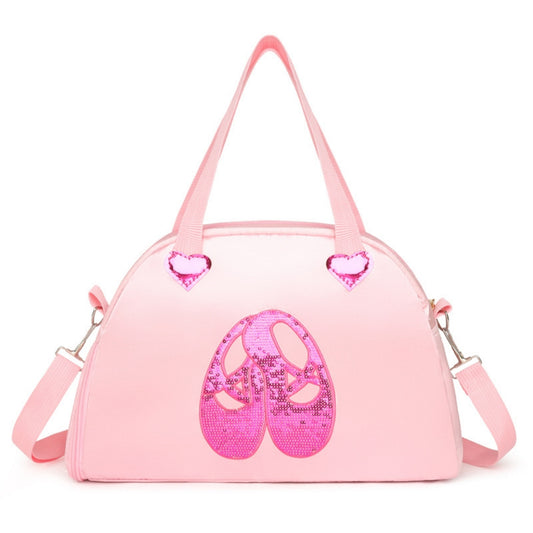 Girls Kids Children Ballet Dance Bag, Pink Ballerina Handbag Tote Gymnastics Sports Duffel Bag, Crossbody Shoulder School Bag Light Weight Carry-on Luggage (Pink 02)