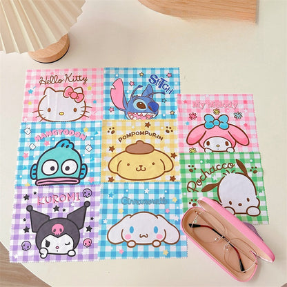 Lovely Cartoon Hard Shell Eyeglasses Cases Girl Protective Case Storage Box With Glasses Cloth for Teen PU leather eyegalss case