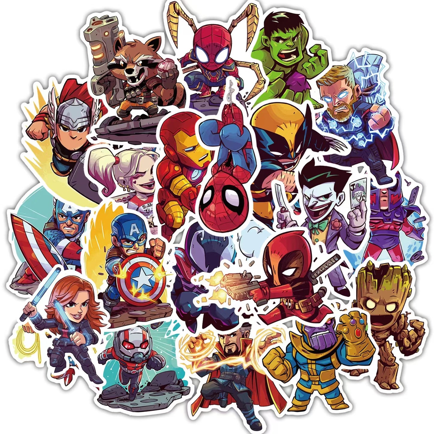 50pcs Princess Aven Superheros Toy Story Kids Stickers Luggage Laptop Skateboard Waterproof Party Bag Fillers Waterbottle Decal Graffiti Patches (Avengers)