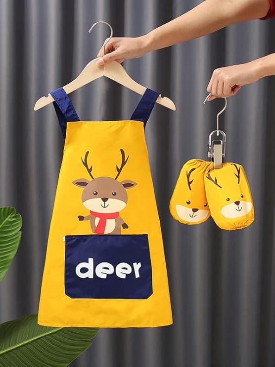 3pcs kids Aprons with Sleeves pockets, Children Chef Apron for kitchen Cooking Baking Painting