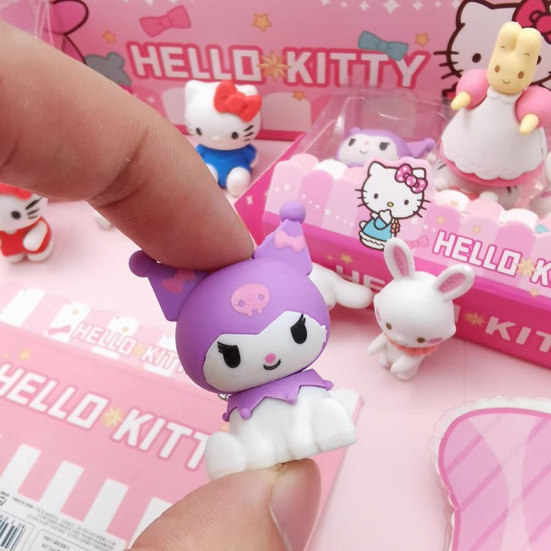 4 PCS Spider Rubbers Pencil Eraser Erasers Rubber for Kids School Stationary Party Favour Bag Fillers Gift Set (Hello kitty  4pcs)