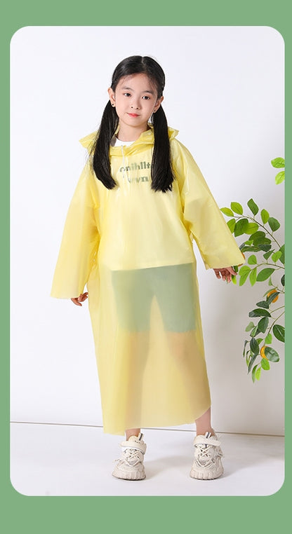 3 Pack Rain Ponchos for Kids Reusable disposal Thickened EVA Travel Raincoat Jacket with Hoods and Sleeves,Lightweight Capes Ponchos for kids Outdoor Camping Travel