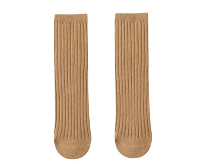 3 Pairs Back to School Kids Girls Knee High Plain School Uniform Colourful Cotton Rich Socks