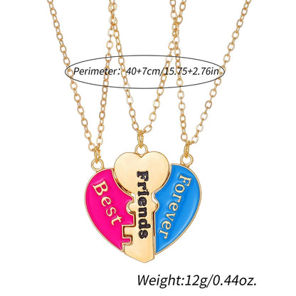 Best Friend Necklace Set, Matching BFF for 2 or 3 Friends, Ideal Friendship Jewelry Gift for Girls, Women, Sisters, Perfect for Birthdays and Special Occasions