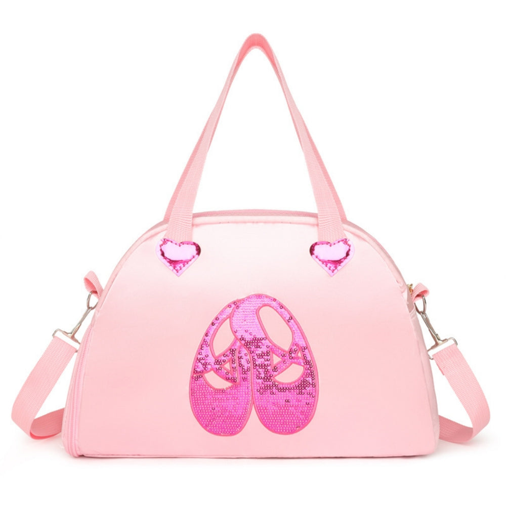 Girls Kids Children Ballet Dance Bag, Pink Ballerina Handbag Tote Gymnastics Sports Duffel Bag, Crossbody Shoulder School Bag Light Weight Carry-on Luggage