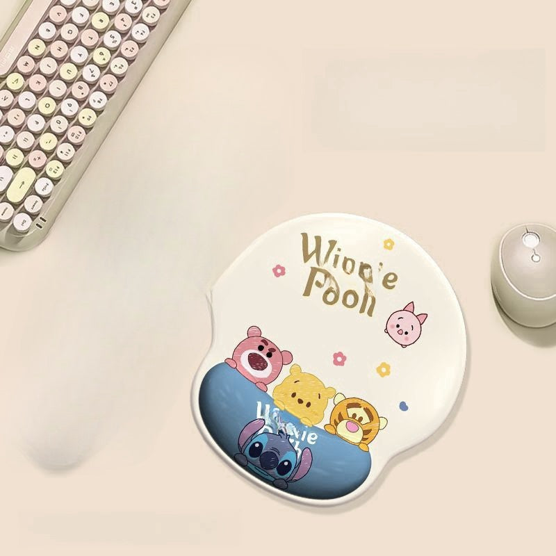 Cute Stitch Winnie Girls Boys Kids Women Mouse Mat Pad with Wrist Rest Computer PC Laptop Gaming Office School Study Home Desk Accessory