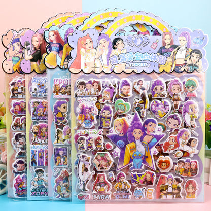 Kids Cartoon Puffy Stickers,Girls Kpop Hunters, 3D Stickers Variety Pack, Party Favor for Kids, Waterproof Stickers Cute Capybara (Kpop)